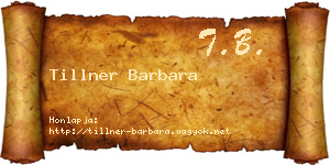 Tillner Barbara névjegykártya